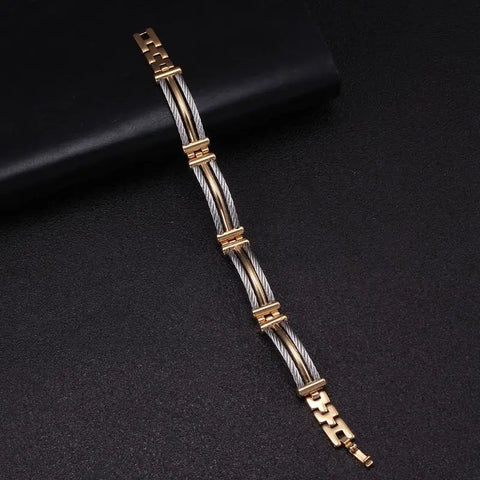 High Quality Splicing Chain Link Charm Fashion Bracelets Soft Health Stainless Steel Cuff Sporty Men Women Bangles Pulseira