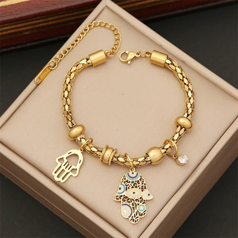 316L Stainless Steel New The Most Fashionable Fine Jewelry 12 Different Styles Multiple Elements Charm Chain Bracelets For Women