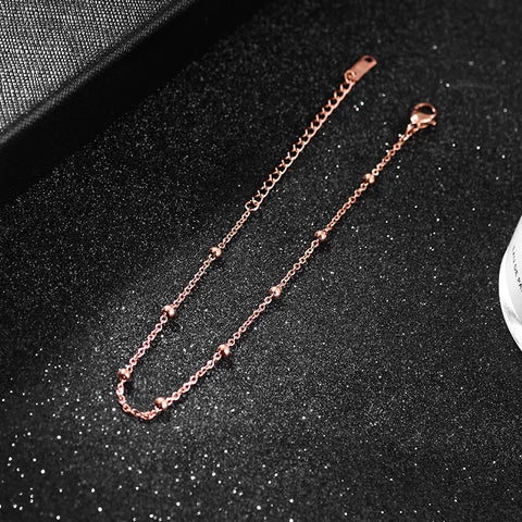 316L Stainless steel gold colour beaded chain Anklets Fashion jewelry Minimalist chain anklet fashion women's Jewelry Party