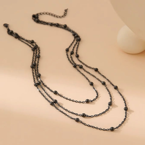 Stainless Steel Necklaces For Women  Fashion New Multi-Layers 18k Gold Plated Necklace Bone Chain Woman  Jewelry Party Gift