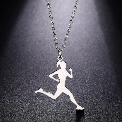 Dreamtimes Gymnastics Necklace Stainless Steel Sports Dance Artistic Gymnastics Skating Athlete Jewelry Pendant Women's Gift