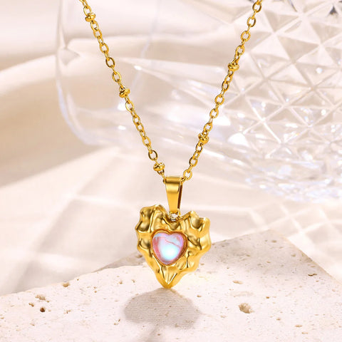 Charm Bow Necklace For Women Romantic Butterfly Heart Zircon Gold Color Cross Choker Stainless Steel Chain Jewelry Xmas Gift