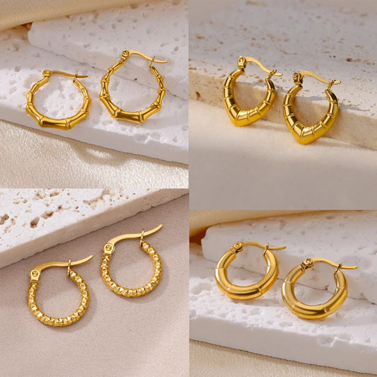 Bone Shape Earrings for Women Gold Color Stainless Steel Earrings 2024 Trend New in Classic Party Piercing  Ear Jewelry aretes