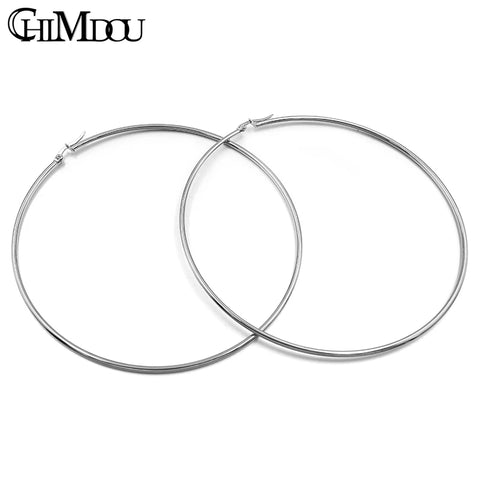 CHIMDOU Gold color Stainless Steel Earrings 2024 Women Small or Big Hoop Earrings Party Rock Gift, Two colors wholesale