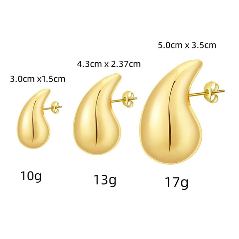 5CM Stainless Steel Water Drop Earring for Women Chunky Hollow Smooth Exaggerated Thick Large Jewelry 2023 New Design