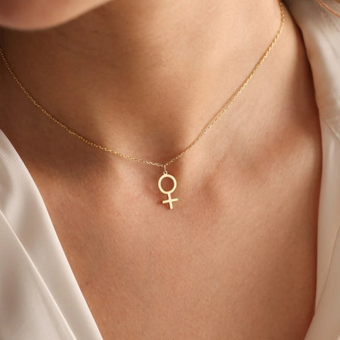 Stainless Steel Necklace Fashion Necklace for Women Vintage Symbol Pendant Choker Necklaces Jewelry Gift