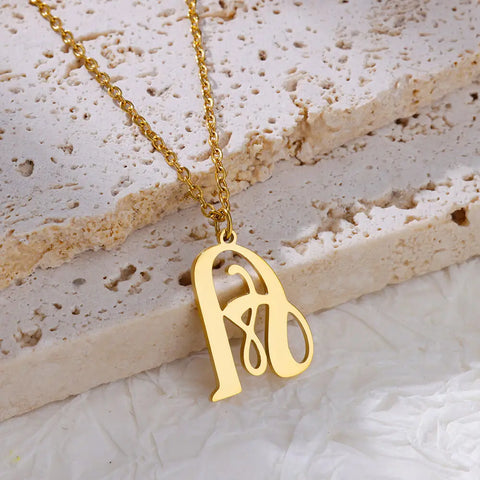 Initial Necklaces for Women Gold Color Letters Stainless Steel Necklace Alphabet Pendant 2024 Trend Couple Party Jewelry collar