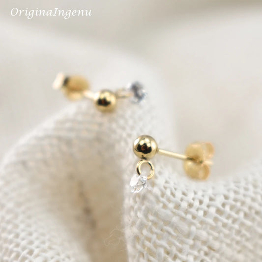 14K Gold Filled CZ Stud Earrings Tarnish Resistant Jewelry Boho Dainty Earrings Vintage Earrings For Women Waterproof Jewelry