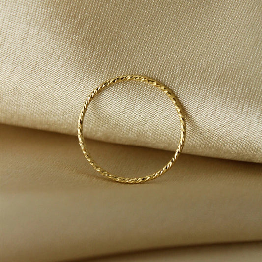 14K Gold Filled Sparkle Stacking Ring Minimalism Jewelry Knuckle Ring Hypoallergenic Jewelry Tarnish Resistant Rings