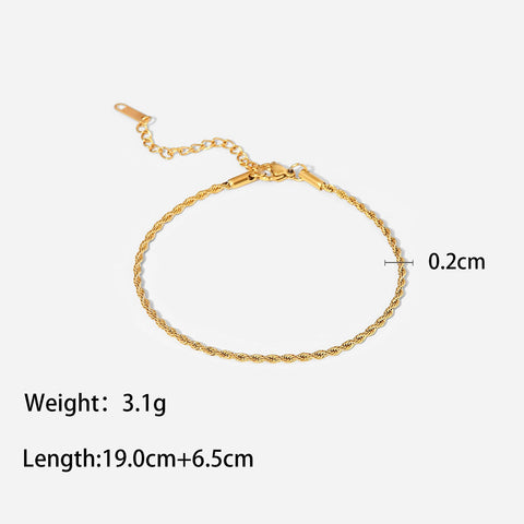 Waterproof Stainless Steel Foot Jewelry Minimalist T Bar Chain Link Non Tarnish 18K Gold Plated Ankle Bracelet Anklets for Women