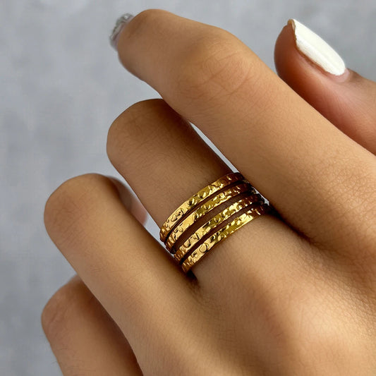 Stainless Steel Rings Europe and the United States Popular Polyline Open Ring Adjustable Design Ring For Women Jewelry Banquet