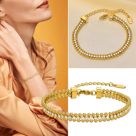 Tennis Bracelet, Stainless Steel Miami Chain With Cubic Zirconia Bangle Women ,Charms Gift