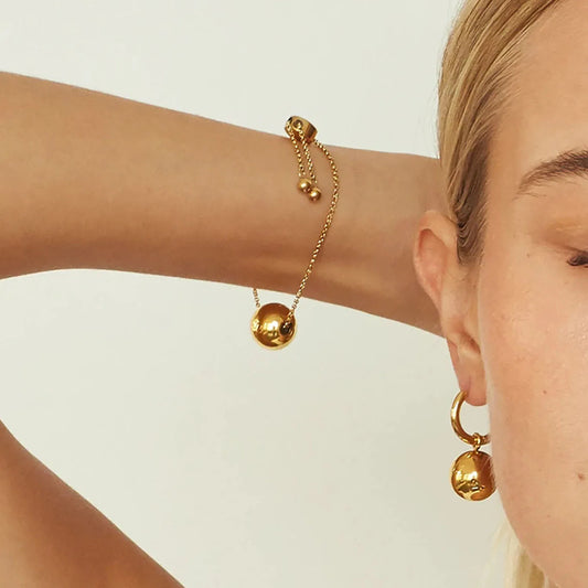 Uworld Drop Shipping Ins Ball Pendant Ring Earrings Necklace Stainless Steel Gold Plated Jewelry Accessories Set For Women