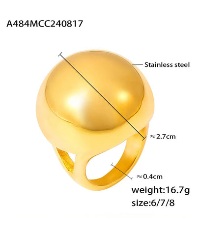 Shiny Exaggerate Big Ball Designer Stainless Steel Rings For Women Gold Plated Chunky Ring Fashion Charm Jewelry Gift Wholesale