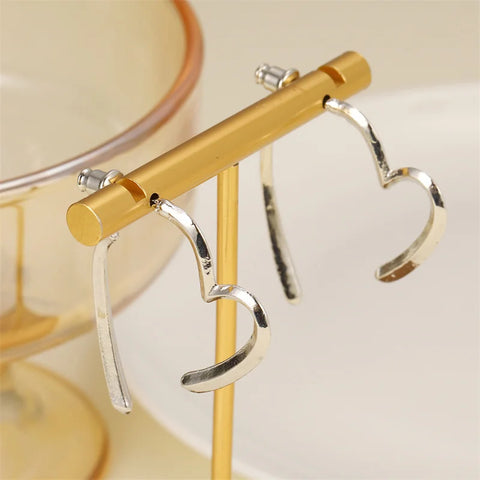 Removable Minimalist Stainless Steel Heart Love Hollow Hoop Earrings 2024 Anti Allergic Fashion Gold Color Jewelry Gifts Bijoux