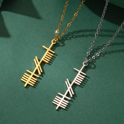 Dawapara Ogham Necklace Strength Wisdom Love Ancient Irish Tree Alphabet Nordic Amulet Stainless Steel Jewelry