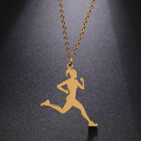 Dreamtimes Gymnastics Necklace Stainless Steel Sports Dance Artistic Gymnastics Skating Athlete Jewelry Pendant Women's Gift