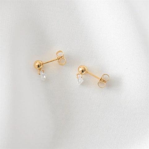 14K Gold Filled CZ Stud Earrings Tarnish Resistant Jewelry Boho Dainty Earrings Vintage Earrings For Women Waterproof Jewelry