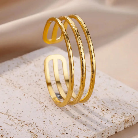 Stainless Steel Bangles Bracelet for Women Gold Plated Luxury Multi-layer Bracelets 2023 Free Shipping Jewelry pulseras mujer