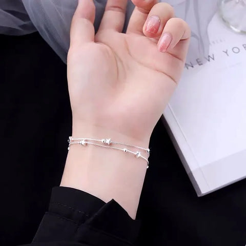 925 sterling silver Beautiful stars Bracelets for women korean fashion designer party Wedding Jewelry Holiday gifts