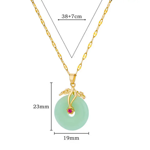 Stainless Steel Natural Stone Necklaces For Women Gold Color Chain Stone Pendant Necklace Classic Aesthetic Jewelry Femme Gift