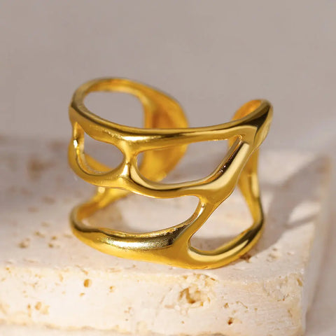 Gold Color Butterfly Rings for Women Waterproof Stainless Steel Ring 2024 Trend Wedding Femme Statement Jewelry anillos mujer