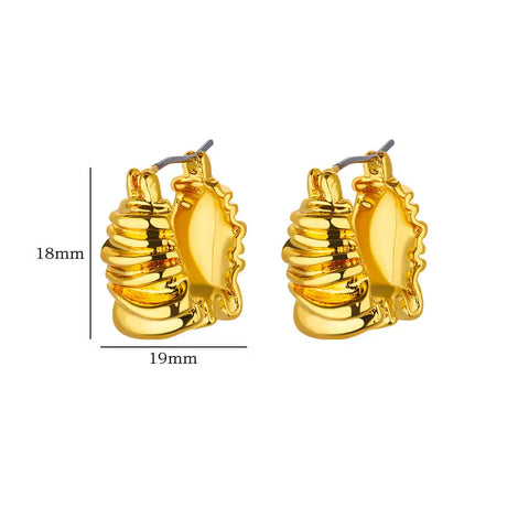 Irregular U Shape Earrings For Women Gold Color Stainless Steel Geometric Earring Wedding Christmas Jewelry Gift 2024