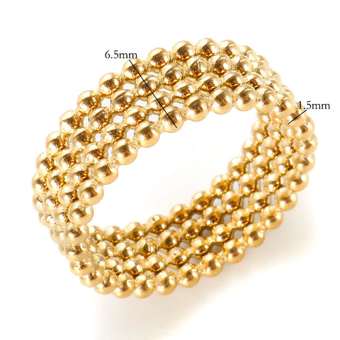 New Hot Trendy Vintage Gold Plated Finger INS Stainless Steel Rings For Women Girl Jewelry Gift