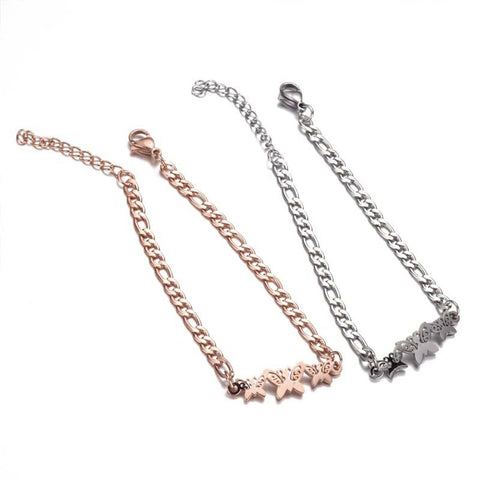 1PC 304 Stainless Steel Stylish Bracelets Gold Color Fashion Hollow Butterfly Pendant Chain Bracelet Jewelry for Women 16cm long