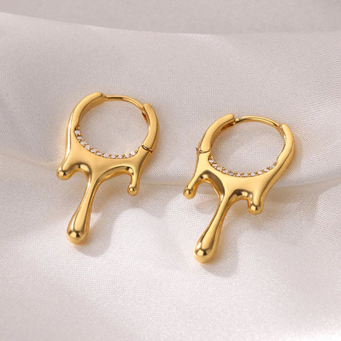 Delicate Zircon Small Hoop Earrings for Women Stainless Steel Gold Color New In Earrings 2024 Trend Wedding Party Jewelry Gift