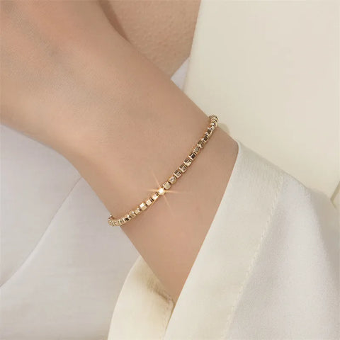 14K Gold Filled Bead Bracelet Handmade Tarnish Resistant Jewelry Boho Bracelets Anklets for Women Bridesmaid Gift Gold Bracelet