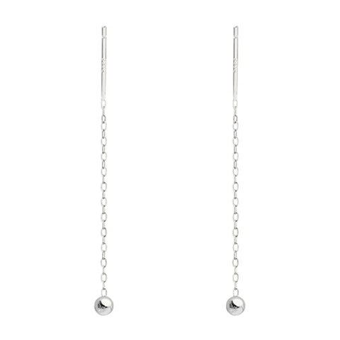 Fashion Stainless Steel Dangle Earring Geometric Ball Long Tassel Chain Drop Earrings For Women Minimalism Ear Line Kpop Jewelry