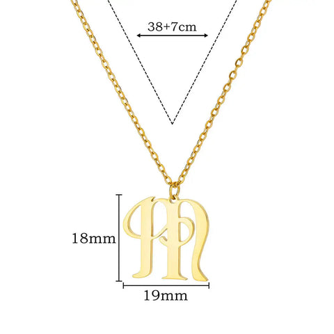 Initial Necklaces for Women Gold Color Letters Stainless Steel Necklace Alphabet Pendant 2024 Trend Couple Party Jewelry collar