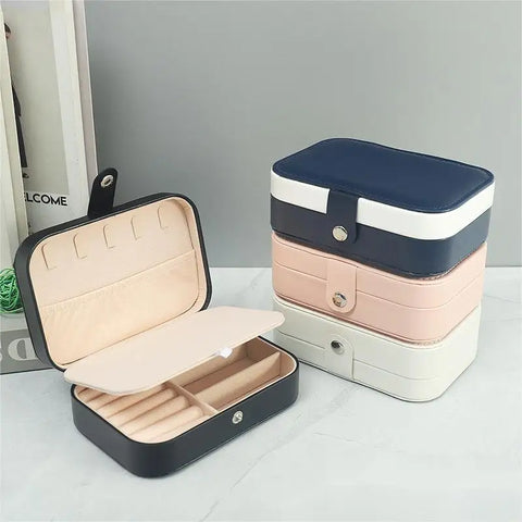 Double-Layer Jewelry Storage Box Portable Travel Jewelry Holder Organizer Storage Display Ring Necklace Stand For Jewelry