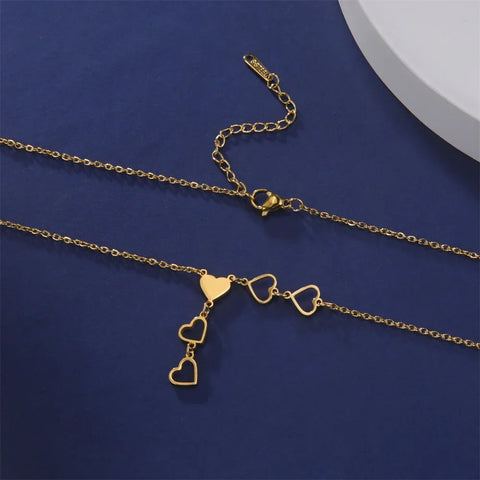 Skyrim Continuous Love Pendant Stainless Steel Necklace Women's Girls Fashion Korean Wave Sweet Romantic Jewelry Gift New 2024