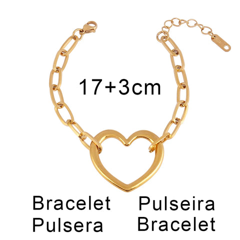 Trendy Stainless Steel Hollow Heart Pendant Bracelets Classic Chain Bracelet For Women Jewelry Accessories