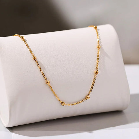 316L Stainless steel gold colour beaded chain Anklets Fashion jewelry Minimalist chain anklet fashion women's Jewelry Party