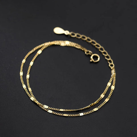 stainless steel Double Layers Simple Bracelet for Women Temperament Elegant Sweet Link Chain Bracelet Jewelry gift