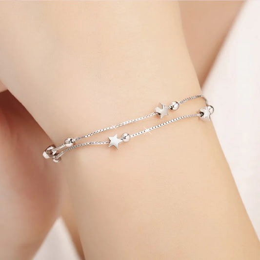 925 sterling silver Beautiful stars Bracelets for women korean fashion designer party Wedding Jewelry Holiday gifts