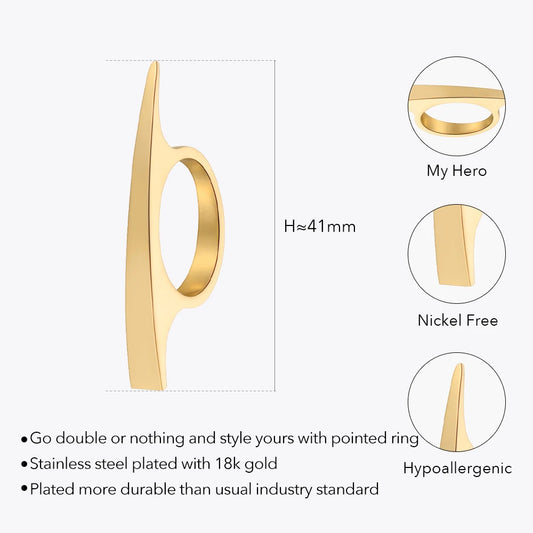 ENFASHION Double Sided Ring For Women Anillos Mujer Gold Color Stainless Stee Fashion Jewelry Rings Cocktail Dropshipping 214176