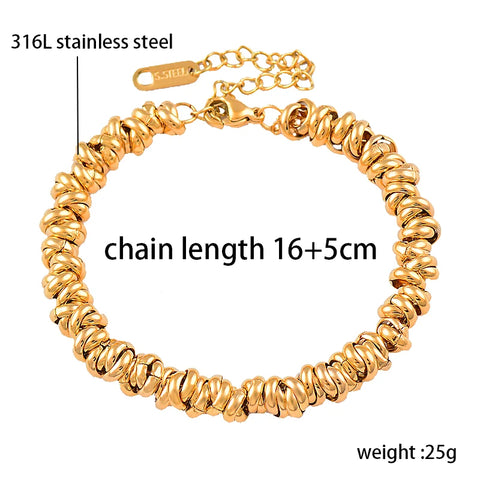 SINLEERY Trend 316L Stainless Steel Rose Gold Silver Color Bracelets For Women Party Jewelry Bracelets on hand SL529