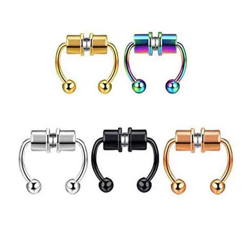 New U Shape Nose Ring Reusable Stainless Steel Fake Magnetic False Nose Ring Horseshoe Non Piercing Hoop Party Bar Jewelry