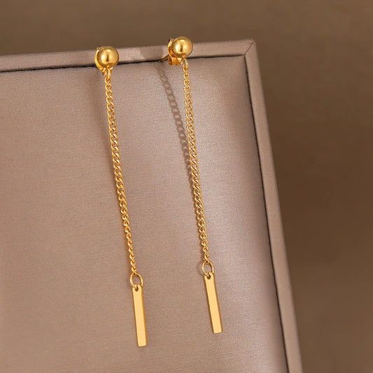 Stainless Steel Earrings  Good Luck Pendants Bell Light Luxury Dangle Earrings For Women Jewelry New Trendy