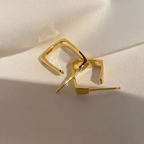 Classic Temperament Women Square Smooth Earrings Women Geometric Irregular Stainless Steel Gold Earrings Fashion Jewelry