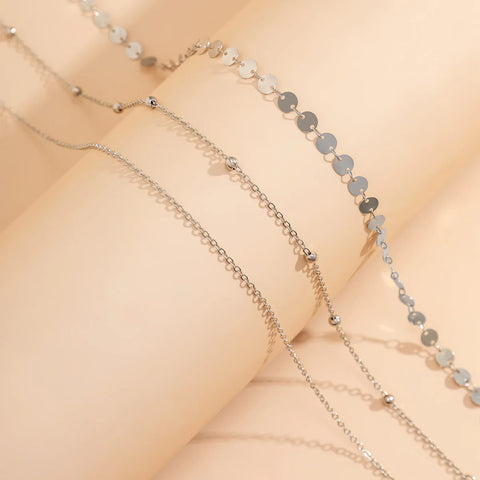 European and American Cross-border Jewelry, Simple Sequin Beads, Stainless Steel Handmade Waist Chain, Female Body Chain