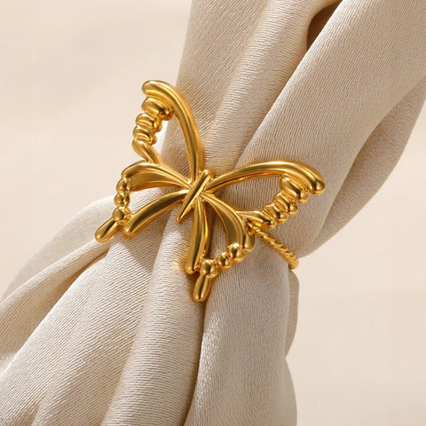 Hollow Butterfly Rings for Women Waterproof Gold Color Stainless Steel Ring Aesthetic Couple Jewelry Finger Accessories anillos