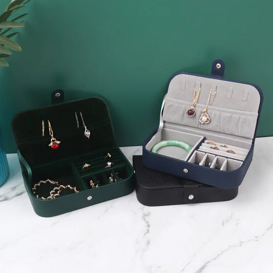 2023 Portable Jewelry Box Jewelry Organizer Display Travel Jewelry Case Boxes Button Leather Storage Chenille Jewelers Joyero