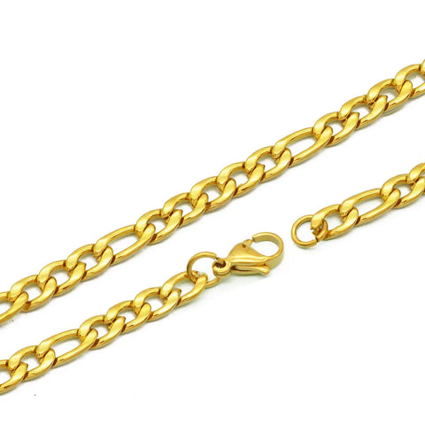 316 Stainless Steel Figaro Chain Necklace Men Women Unisex Hip Hop Chokers Wholesale Non-Tarnish Waterproof Nk Jewelry