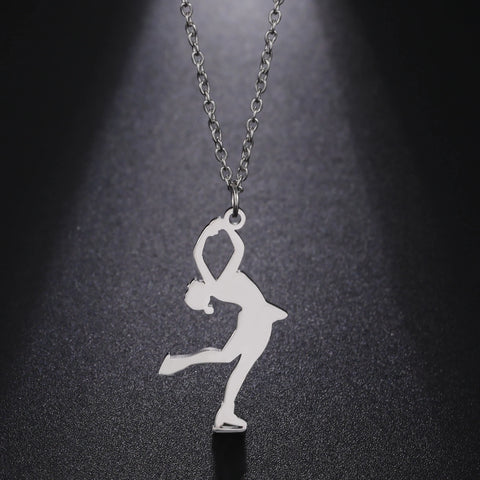 Dreamtimes Gymnastics Necklace Stainless Steel Sports Dance Artistic Gymnastics Skating Athlete Jewelry Pendant Women's Gift