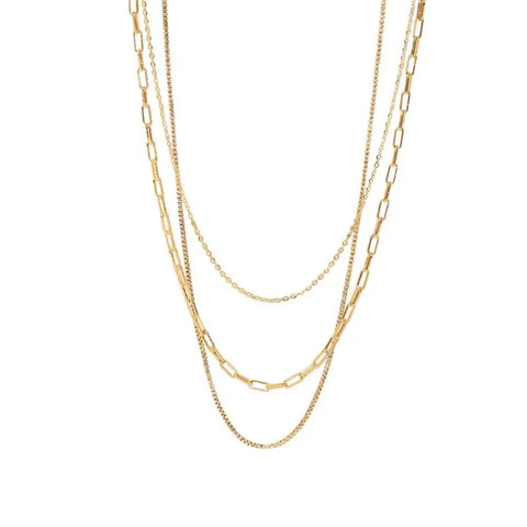 ANENJERY L316 Stainless Steel Multi Layer Necklace for Women Vintage INS Style Sweater Chain Jewery Wholesale